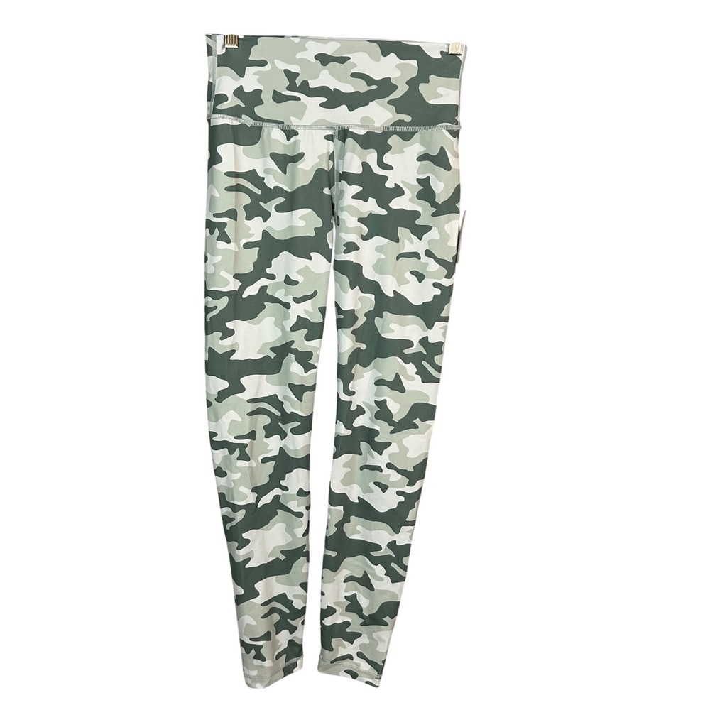 Allfenix CloudCore 7/8 Legging Womens M Green Camo High Waist Activewear NWT